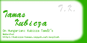 tamas kubicza business card